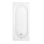 Single Ended Shower Bath with Front Panel and Hinged Black Bath Screen 1700 x 700mm - Alton