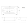 Single Ended Shower Bath with Front Panel and Hinged Black Bath Screen 1700 x 700mm - Alton