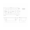 Single Ended Shower Bath with Front Panel and Hinged Black Bath Screen 1700 x 700mm - Alton