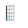 Single Ended Shower Bath with Front Panel & Left Hand Black Grid Bath Screen 1700 x 750mm - Alton