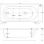 Single Ended Shower Bath with Front Panel & Left Hand Black Grid Bath Screen 1700 x 750mm - Alton