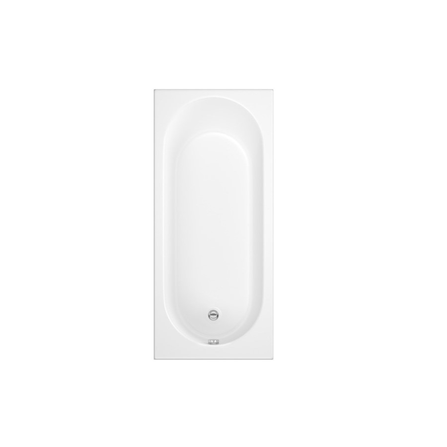 1700 x 750 Alton Single Ended Round Bath with Black Framed Bath Screen & Front Panel