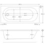 Single Ended Shower Bath with Front Panel & Hinged Black Bath Screen with Towel Rail 1800 x 700mm - Alton