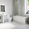 1800mm Straight Bath Suite with Toilet Basin &amp; Panels - Alton