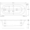 1800mm Shower Bath Suite with Toilet Basin &amp; Panels - Alton