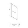 1500 x 700 Rutland Single Ended Round Bath with Hinged 1450mm 6mm Matt Black Bath Screen with Towel Rail and Front Panel