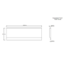 1500 x 700 Rutland Single Ended Round Bath with Hinged 1450mm 6mm Matt Black Bath Screen with Towel Rail and Front Panel