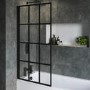 Rutland Single Ended Square Bath with Front Panel & Black Grid Screen - Left Hand 1500 x 700