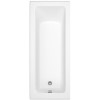Single Ended Shower Bath with Front Panel &amp; Chrome Bath Screen with Towel Rail 1500 x 700mm - Rutland