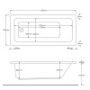 Single Ended Shower Bath with Front Panel &amp; Black Bath Screen 1600 x 700mm - Rutland