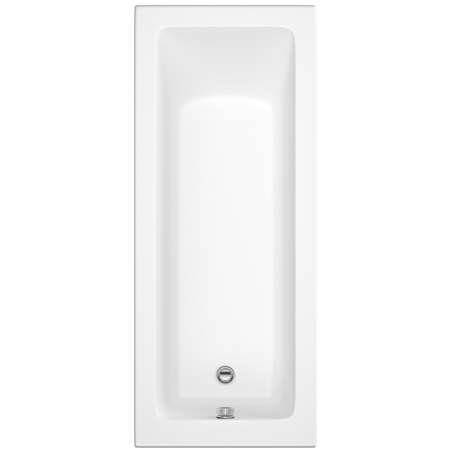 Single Ended Shower Bath with Front Panel & Brushed Brass Screen 1600 x 700mm - Rutland