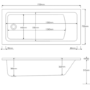 Single Ended Shower Bath with Front Panel & Hinged Chrome Bath Screen 1700 x 700mm - Rutland