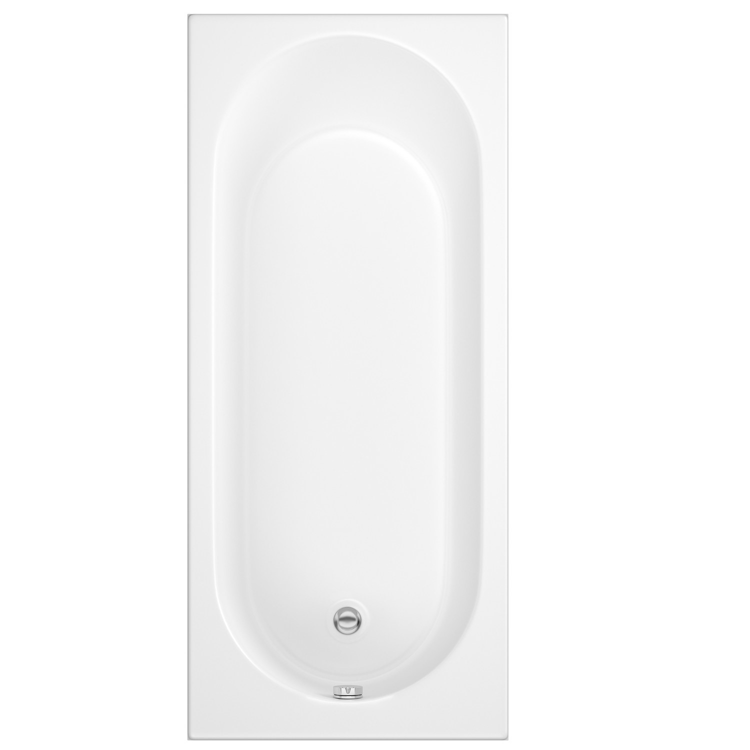 1700 x 700 Rutland Single Ended Round Bath with Hinged 1450mm 6mm Matt ...