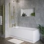 Single Ended Shower Bath with Front Panel & Brushed Brass Screen 1700 x 700mm - Rutland