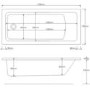 Single Ended Shower Bath with Front Panel & Brushed Brass Screen 1700 x 700mm - Rutland