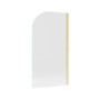 Single Ended Shower Bath with Front Panel & Brushed Brass Bath Screen 1800 x 800mm - Rutland
