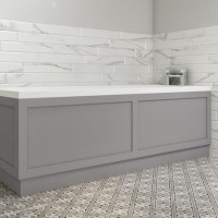 1800mm Wooden Matt Grey Bath Front Panel - Baxenden
