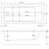 Single Ended Shower Bath with Front Panel &amp; Chrome Bath Screen with Towel Rail 1800 x 800mm - Rutland
