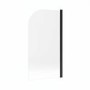 Single Ended Shower Bath with Front Panel & Black Bath Screen 1800 x 800mm - Rutland