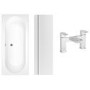 1700 x 750 Burford Double Ended Round Bath with Front Panel and Como Bath Filler