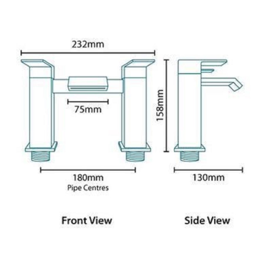 1700 x 700 Chiltern Double Ended Square Bath with Front Panel and Aqua Bath Filler