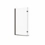L Shaped Shower Bath with Front Panel & Black Bath Screen, Left Hand 1500 x 850mm - Lomax