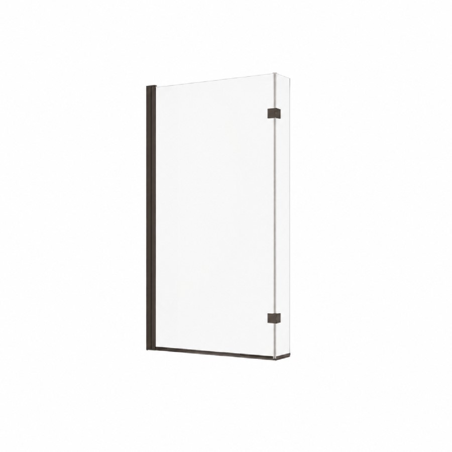 L Shaped Shower Bath with Front Panel & Black Bath Screen, Left Hand 1500 x 850mm - Lomax