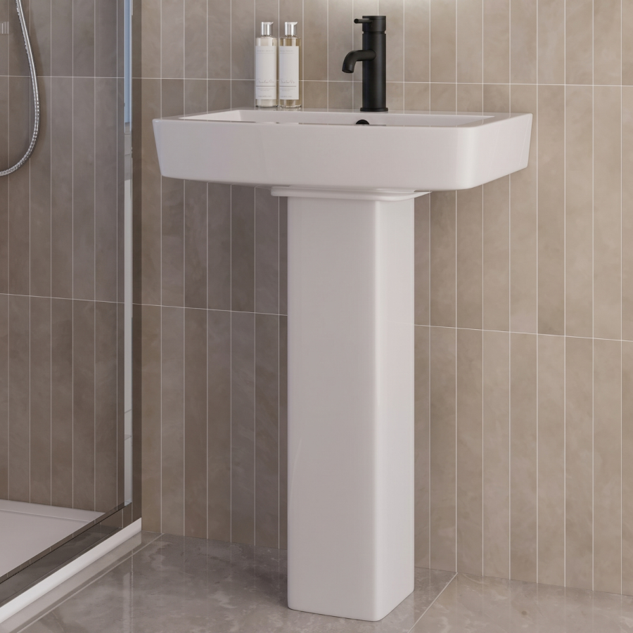 1500mm Left Hand Black Shower Bath Suite with Toilet Basin & Panels - Lomax