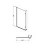 GRADE A1 - Pluto L Shape Chrome Bath Screen 1450mm