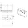 Bali Matt Grey Toilet and Basin Vanity Combination Unit and Right Hand L Shape Bath Suite 