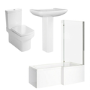 1500mm Right Hand Shower Bath Suite with Toilet Basin & Panels - Lomax