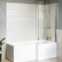 1500mm Right Hand Shower Bath Suite with Toilet Basin & Panels - Lomax