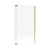 L Shape Shower Bath Right Hand with Front Panel &amp; Brushed Brass Screen 1500 x 850mm - Lomax