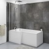 Lomax Left Hand L Shape Bath with Front Panel and Screen - 1700 x 850mm