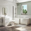 BUN/BeBa_24890/76861 1700mm L Shaped Bath Suite with Toilet & Basin Combination Unit - Left Hand - Ashford