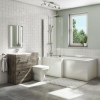 1700mm L Shaped Bath Suite Left Hand with Screen and Toilet &amp; Basin Vanity Combination Unit - Ashford