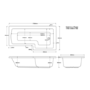 GRADE A1 - Lomax Left Hand L Shape Shower Bath - 1700 x 850mm
