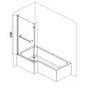 Grade A2 - Lomax 1500 x 850 L Shaped Shower Bath Left Hand with Front Panel & Matt Black Bath Screen with Towel Rail