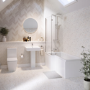 1700mm Left Hand Shower Bath Suite with Toilet Basin & Panels - Lomax