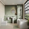 1700mm Left Hand Black Shower Bath Suite with Toilet Basin &amp; Panels - Lomax