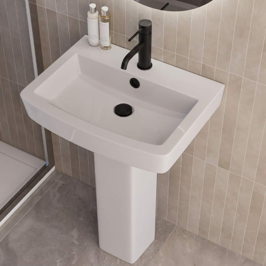 1700mm Left Hand Black Shower Bath Suite with Toilet Basin & Panels - Lomax