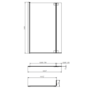 L Shaped Shower Bath with Front Panel & Brushed Brass Bath Screen, Left Hand 1700 x 850mm - Lomax