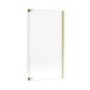 L Shaped Shower Bath with Front Panel & Brushed Brass Bath Screen, Left Hand 1700 x 850mm - Lomax