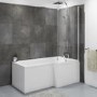 Lomax Right Hand L Shape Bath with Front Panel and Screen - 1700 x 850mm