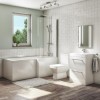 1700mm L Shaped Bath Suite with 600mm Vanity Unit with Basin &amp; Toilet - Right Hand - Ashford
