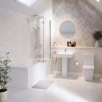 1700mm Right Hand Shower Bath Suite with Toilet Basin & Panels - Lomax
