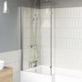 L Shaped Shower Bath with Front Panel & Chrome Bath Screen, Right Hand 1700 x 850mm - Lomax