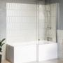 1700mm Right Hand Shower Bath Suite with Toilet Basin & Panels - Lomax