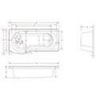 Portland Left Hand P Shape Shower Bath with Front Panel - 1700 x 850mm