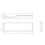 Portland Right Hand P Shape Shower Bath with Front Panel - 1700 x 850mm